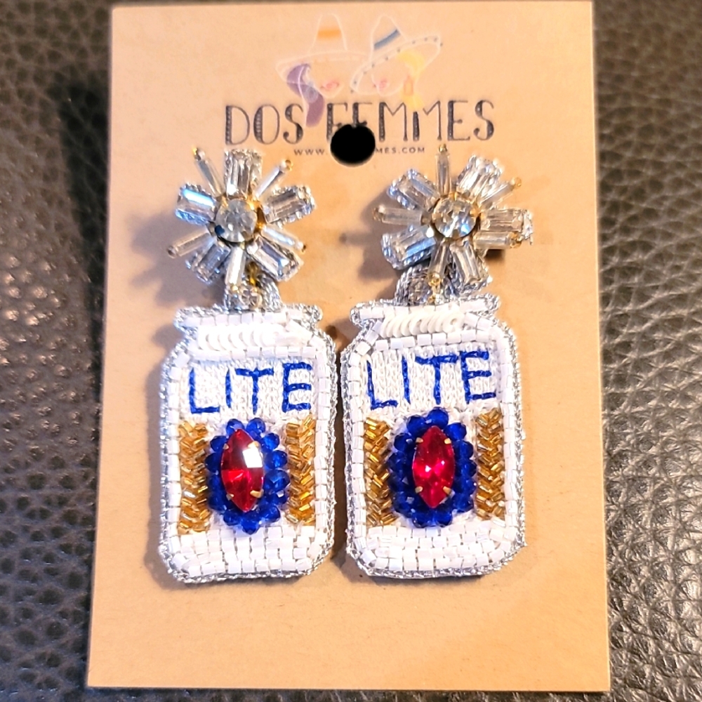 LITE Beer Earrings